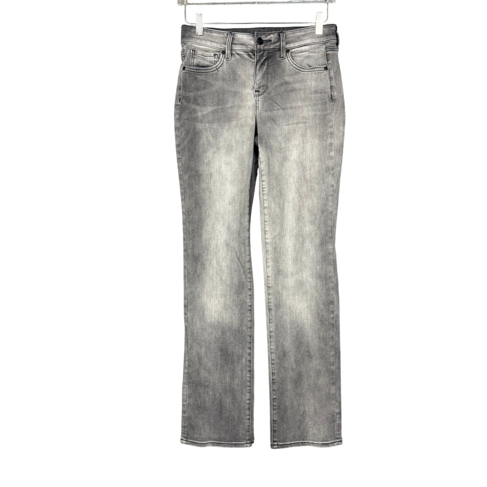 NYDJ Jeans Womens 4 Grey Marilyn Straight Leg Lift Tuck Denim Cotton‎ Stretch